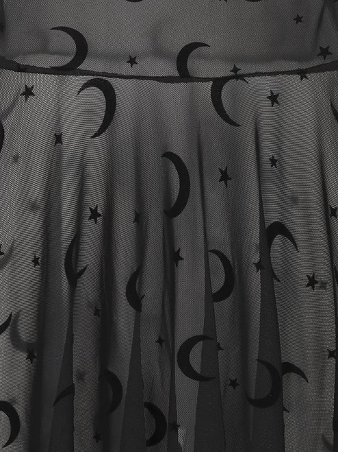 Collectif Lila Moon Flock Mesh Skater Dress - Small, Medium And Large 9 Collectif Lila Moon Flock Mesh Skater Dress - Small, Medium And Large - Image 7