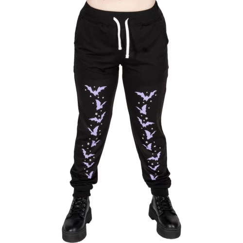 Too Fast Bats & Stars Sweatpants: Black / Purple - Small To 3XL 3 Too Fast Bats & Stars Sweatpants: Black / Purple - Small To 3XL