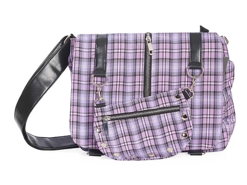 Banned Tartan Shoulder Bag: Lilac 9 Banned Tartan Shoulder Bag: Lilac - Image 7