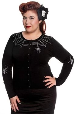 Hell Bunny Spider Cardigan: Blackout - Medium, XL And 2XL -Fashion Apparel 64e795fb61257f216dbc3f1e61b0f386 47767.1655547745