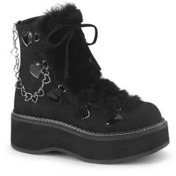 Demonia Emily Faux Suede Fur Ankle Boots - In Stock