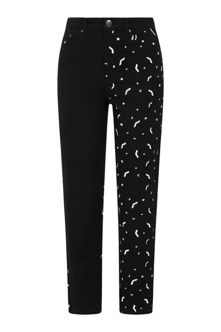 Hell Bunny Duo Bat Jeans: Black / White - Medium And 4XL 9 Hell Bunny Duo Bat Jeans: Black / White - Medium And 4XL - Image 7