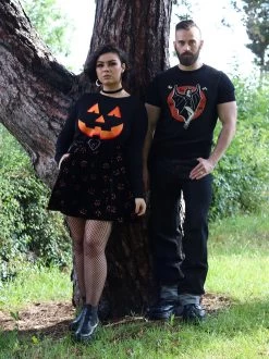 Collectif Adore Pumpkin Glitter Velvet Skater Skirt - Small, 2XL, 3XL And 4XL -Fashion Apparel 73CD1505 D25B 4245 9CB3 23A114858918 13134.1662368928