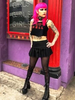 Switchblade Stiletto Studded School Skirt: Black -Fashion Apparel 7960F31B 7763 44BE A06F BE321E21C93A 42137.1651361865