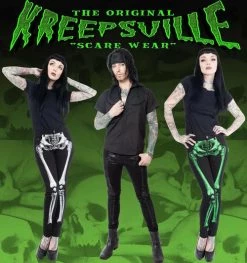 Kreepsville 666 Unisex Skeleton Skinny Jeans: White Bone -Fashion Apparel 7A715BF5 629C 4906 A91F C14087E838F2 37939.1713251363