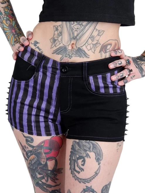 Too Fast Bat Studded Stretch Denim Shorts 4 Too Fast Bat Studded Stretch Denim Shorts - Image 2