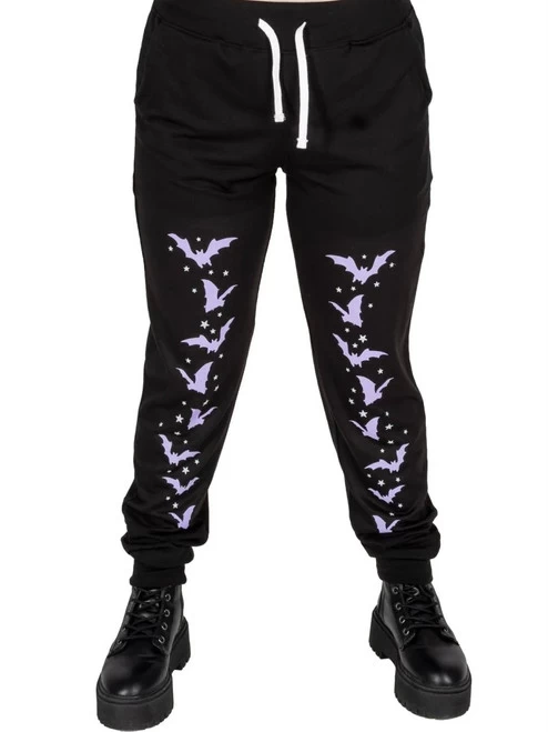 Too Fast Bats & Stars Sweatpants: Black / Purple - Small To 3XL 8 Too Fast Bats & Stars Sweatpants: Black / Purple - Small To 3XL - Image 6
