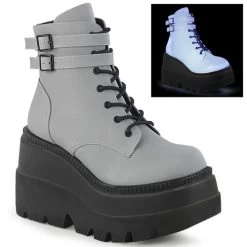 Demonia Shaker Ankle Boots: Grey Reflective - PRE-ORDER -Fashion Apparel 7D480BEA A375 4E3E AD35 6EEFAD0CB493 91250.1649465376