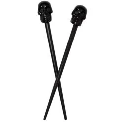 Kreepsville 666 Skull Collection Hair Sticks: Black