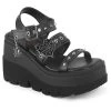 Demonia Shaker Spiderweb Platform Sandals - In Stock