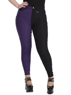 Banned Bailey Pants: Black / Purple - Small To 4XL
