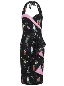 Collectif Lorna Cocktail Menu Pencil Dress - Small