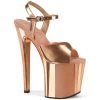 Pleaser Enchant-709 8" Platform Heels: Rose Gold - PRE-ORDER