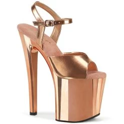 Pleaser Enchant-709 8" Platform Heels: Rose Gold - PRE-ORDER