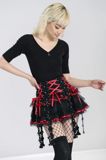 Hell Bunny Chai Mini Skirt: Red 3 Hell Bunny Chai Mini Skirt: Red