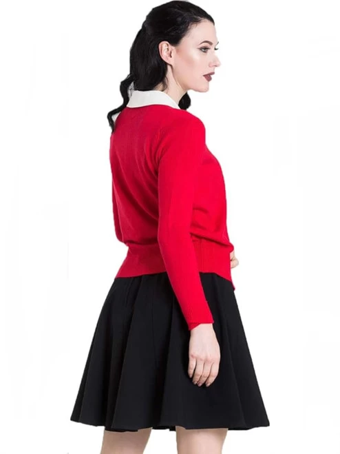 Hell Bunny Debbie Cardigan: Red - Small, Medium And Large 4 Hell Bunny Debbie Cardigan: Red - Small, Medium And Large - Image 2