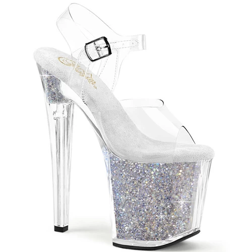 Pleaser Enchant-708RSI 8" Platform Heels: Clear / Rhinestone - PRE-ORDER 3 Pleaser Enchant-708RSI 8" Platform Heels: Clear / Rhinestone - PRE-ORDER