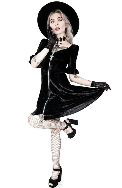 Restyle Black Velvet Sweetheart Dress With Gothic Cross 11 Restyle Black Velvet Sweetheart Dress With Gothic Cross - Image 9