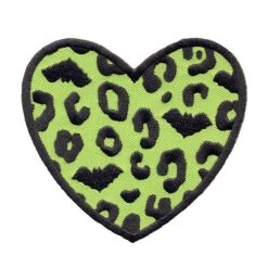 Sourpuss Batty Leopard Heart Patch