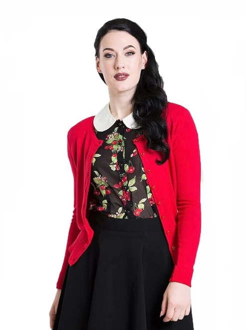 Hell Bunny Debbie Cardigan: Red - Small, Medium And Large 5 Hell Bunny Debbie Cardigan: Red - Small, Medium And Large - Image 3