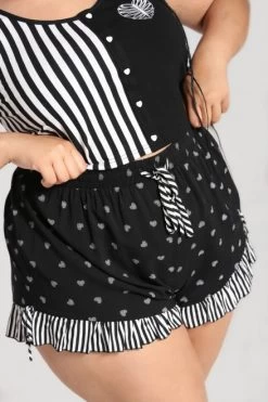 Hell Bunny Ribcage Hearts Lounge Shorts - Small To 4XL -Fashion Apparel 9A0A9298 9C90 4F48 A063 71188DD8CDD6 08713.1655897275