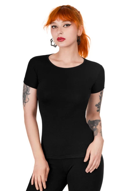 Restyle Black Round Neck T-Shirt 3 Restyle Black Round Neck T-Shirt