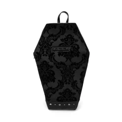 Rock Rebel Damask Coffin Backpack: Black