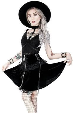 Restyle Lace Up Velvet Mini Skirt -Fashion Apparel A1FD6BC4 2A55 4D20 89EF 3E8E1F13294D 12009.1620223099