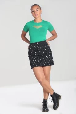 Hell Bunny Black Bat Mini Skirt - Medium To 4XL -Fashion Apparel A786E771 D22C 4080 B576 EE03819E4E0D 69323.1667803877