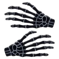 Kreepsville 666 Skeleton Bone Hand Hair Slides: Black