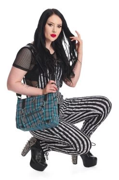 Banned Tartan Shoulder Bag: Blue / Grey -Fashion Apparel AAC32629 0472 4A41 AD08 E3FC368BA104 21886.1649150430