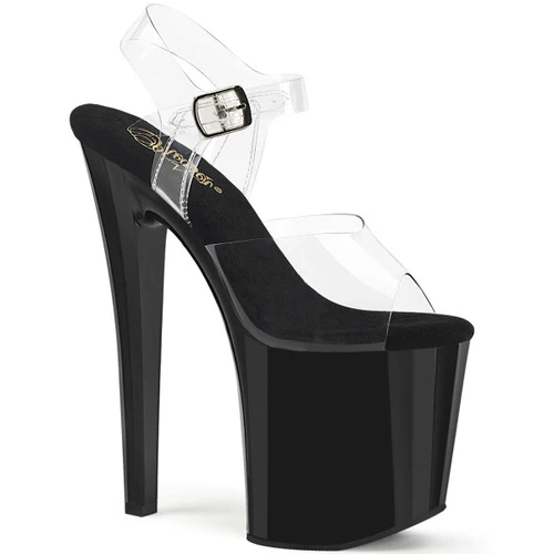 Pleaser Enchant-708 8" Platform Heels: Clear / Black - PRE-ORDER 3 Pleaser Enchant-708 8" Platform Heels: Clear / Black - PRE-ORDER