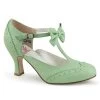 Pin Up Couture Flapper Bow Heels: Mint - In Stock