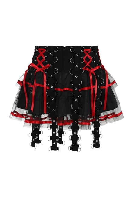 Hell Bunny Chai Mini Skirt: Red 8 Hell Bunny Chai Mini Skirt: Red - Image 6