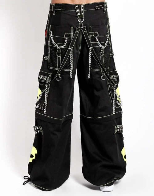 Tripp NYC Zip Off Super Skull Pants: Black / Lime 5 Tripp NYC Zip Off Super Skull Pants: Black / Lime - Image 3
