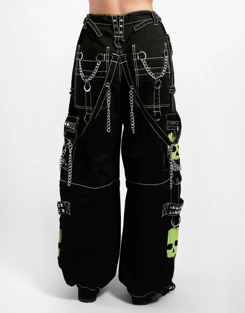 Tripp NYC Zip Off Super Skull Pants: Black / Lime 11 Tripp NYC Zip Off Super Skull Pants: Black / Lime - Image 9