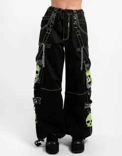 Tripp NYC Zip Off Super Skull Pants: Black / Lime 17 Tripp NYC Zip Off Super Skull Pants: Black / Lime -Fashion Apparel AF3770M BLACKLIMEGREENSKULL F 03626.1605798031