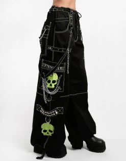 Tripp NYC Zip Off Super Skull Pants: Black / Lime 18 Tripp NYC Zip Off Super Skull Pants: Black / Lime -Fashion Apparel AF3770M BLACKLIMEGREENSKULL S 05041.1605798031