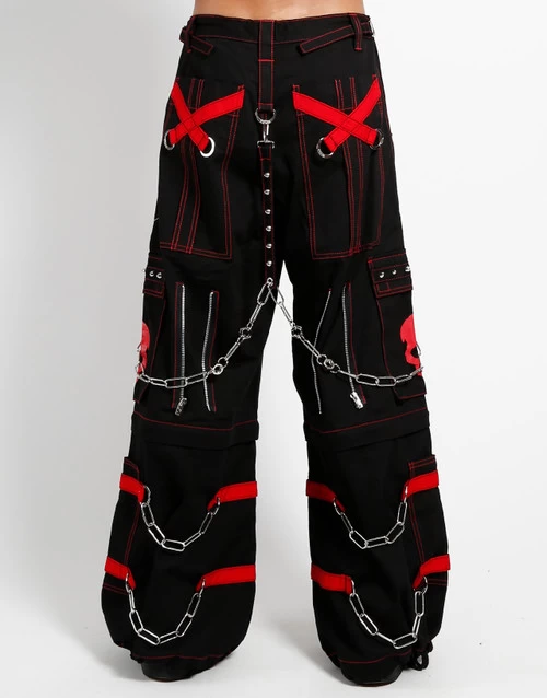 Tripp NYC Skull Zip Off Pants: Black / Red 5 Tripp NYC Skull Zip Off Pants: Black / Red - Image 3