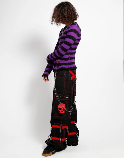 Tripp NYC Skull Zip Off Pants: Black / Red 7 Tripp NYC Skull Zip Off Pants: Black / Red - Image 5