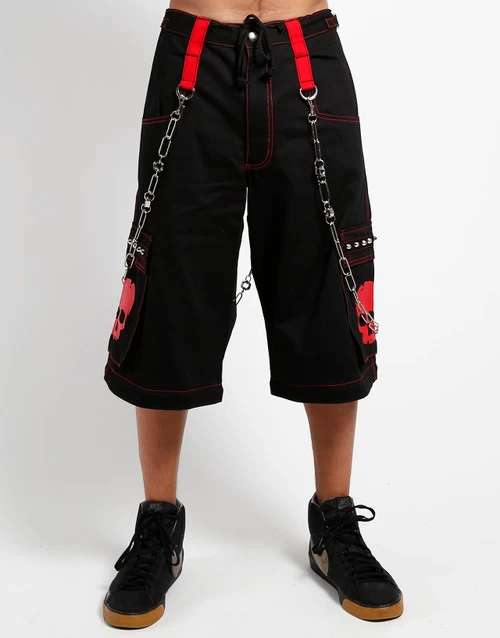 Tripp NYC Skull Zip Off Pants: Black / Red 6 Tripp NYC Skull Zip Off Pants: Black / Red - Image 4