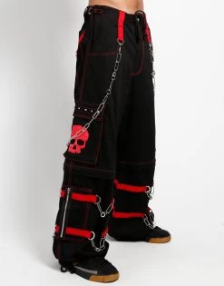 Tripp NYC Skull Zip Off Pants: Black / Red