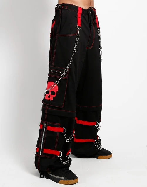 Tripp NYC Skull Zip Off Pants: Black / Red 3 Tripp NYC Skull Zip Off Pants: Black / Red