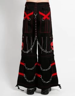 Tripp NYC Skull Zip Off Pants: Black / Red 19 Tripp NYC Skull Zip Off Pants: Black / Red -Fashion Apparel AF7049W REDBLK B 83492.1602158521
