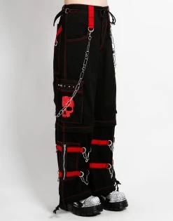Tripp NYC Skull Zip Off Pants: Black / Red 20 Tripp NYC Skull Zip Off Pants: Black / Red -Fashion Apparel AF7049W REDBLK S 02697.1602158521
