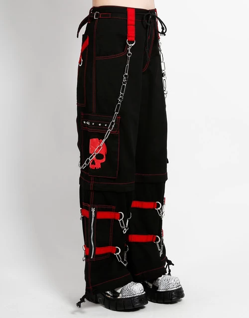 Tripp NYC Skull Zip Off Pants: Black / Red 11 Tripp NYC Skull Zip Off Pants: Black / Red - Image 9