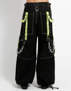 Tripp NYC Zip Off X-Pants: Black / Lime -Fashion Apparel AF7340M BLKLIME B 72304.1602159742