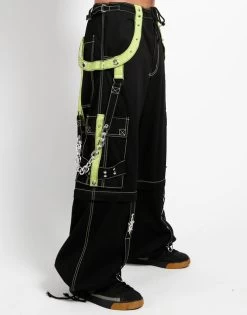 Tripp NYC Zip Off X-Pants: Black / Lime -Fashion Apparel AF7340M BLKLIME S 49528.1602159739