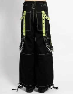 Tripp NYC Zip Off X-Pants: Black / Lime -Fashion Apparel AF7340W BLKLIME B 45876.1602159343