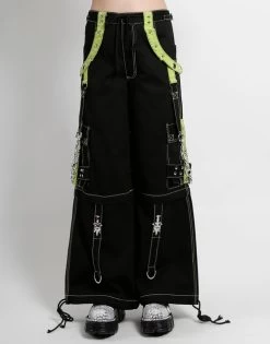 Tripp NYC Zip Off X-Pants: Black / Lime -Fashion Apparel AF7340W BLKLIME F 45287.1602159386